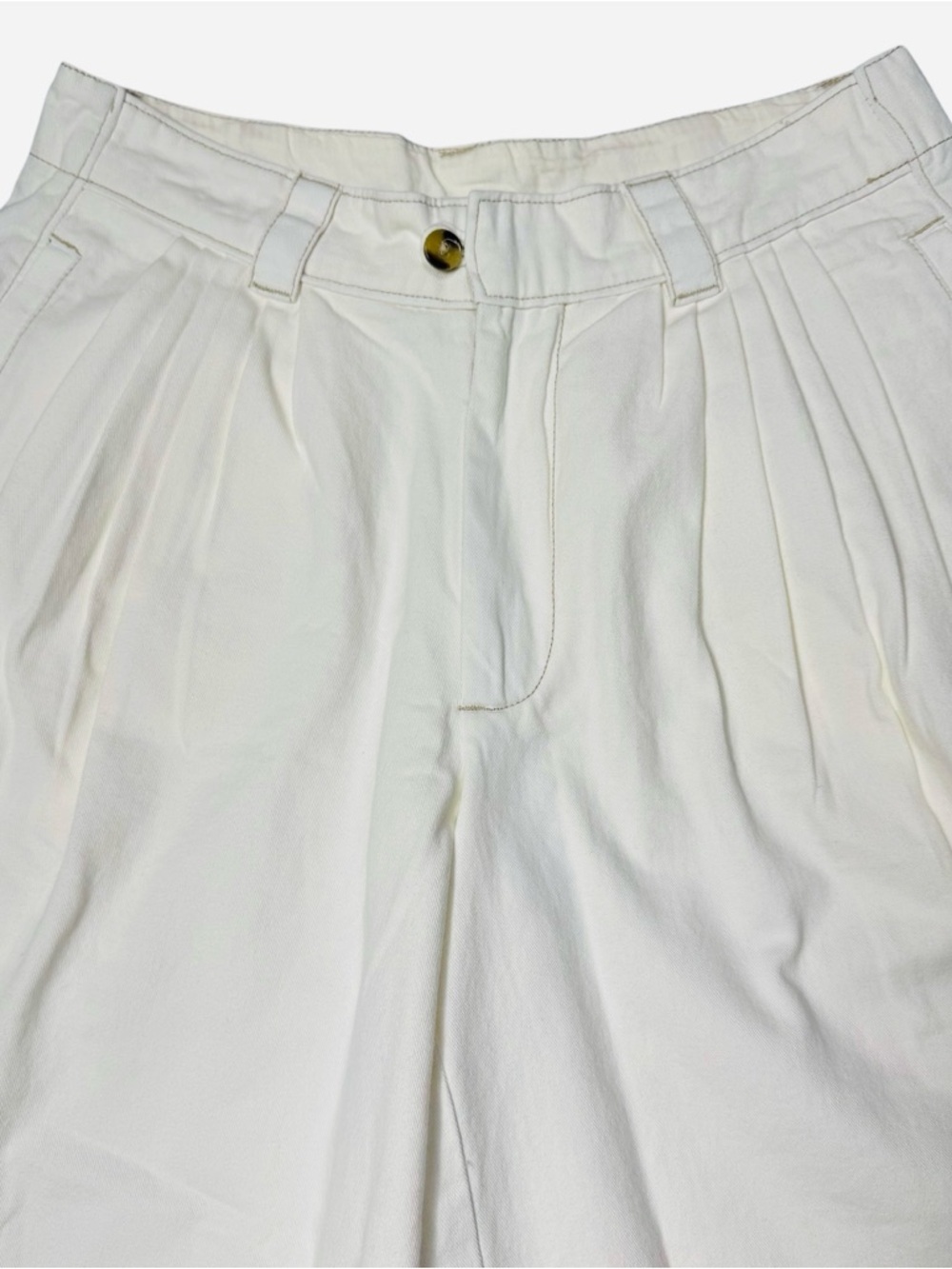 NWT New $98 Free People Sadie A-Line Long Shorts In Clean Ivory Size 4 - Picture 10 of 10
